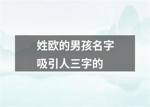 姓欧的男孩名字吸引人三字的