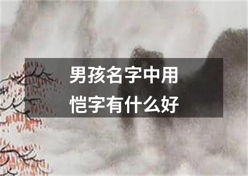 男孩名字中用恺字有什么好