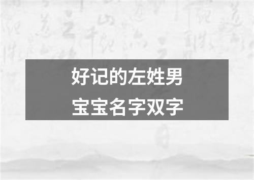 好记的左姓男宝宝名字双字