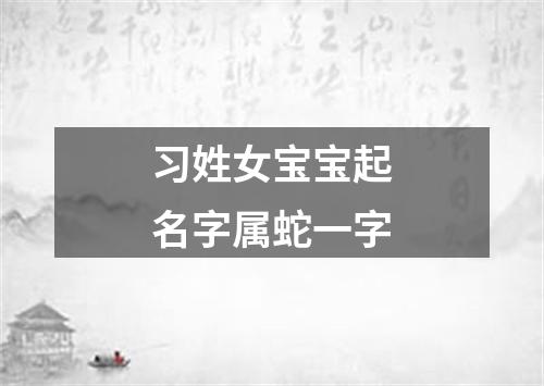 习姓女宝宝起名字属蛇一字