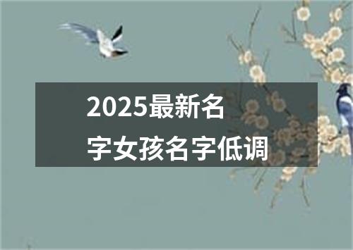 2025最新名字女孩名字低调