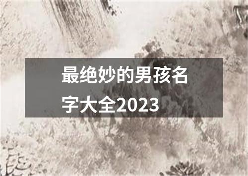最绝妙的男孩名字大全2023