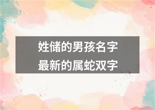 姓储的男孩名字最新的属蛇双字