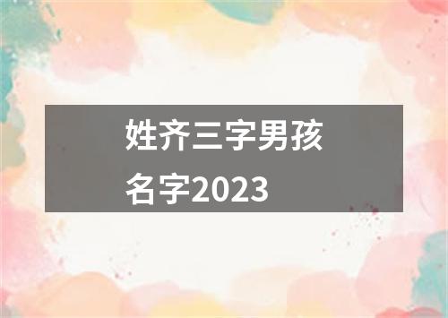 姓齐三字男孩名字2023