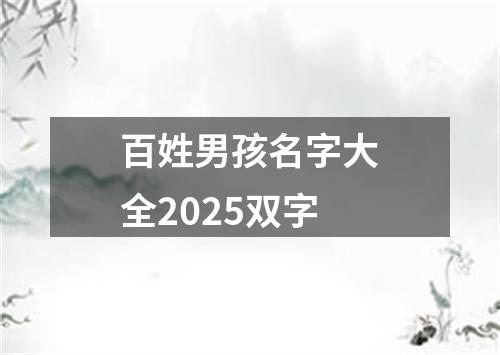 百姓男孩名字大全2025双字