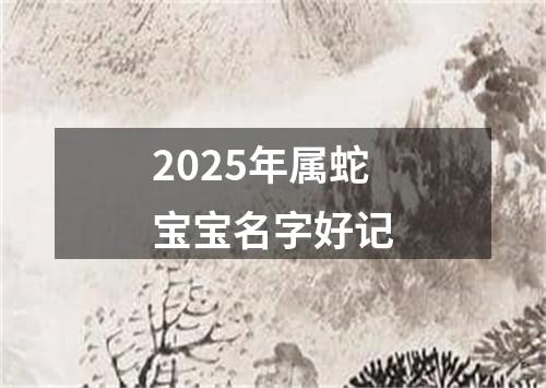 2025年属蛇宝宝名字好记