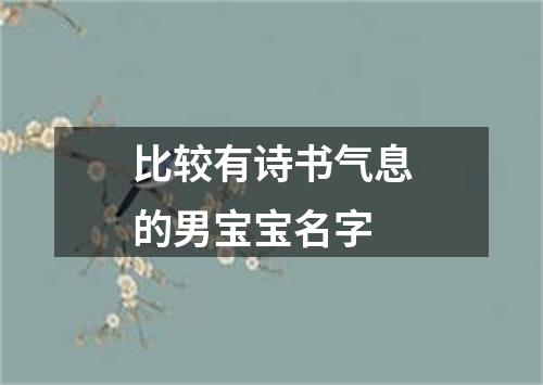 比较有诗书气息的男宝宝名字