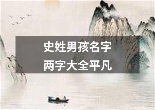 史姓男孩名字两字大全平凡