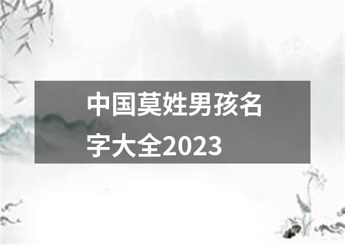 中国莫姓男孩名字大全2023