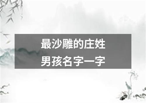 最沙雕的庄姓男孩名字一字