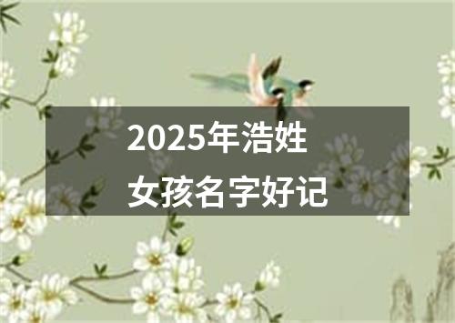 2025年浩姓女孩名字好记