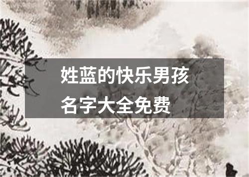 姓蓝的快乐男孩名字大全免费