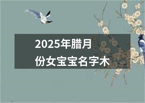 2025年腊月份女宝宝名字木