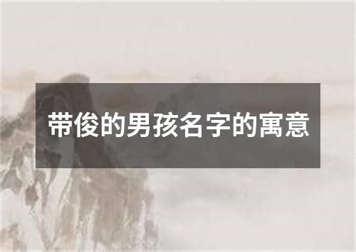 带俊的男孩名字的寓意