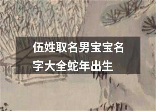 伍姓取名男宝宝名字大全蛇年出生