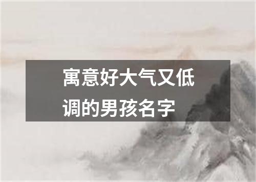 寓意好大气又低调的男孩名字
