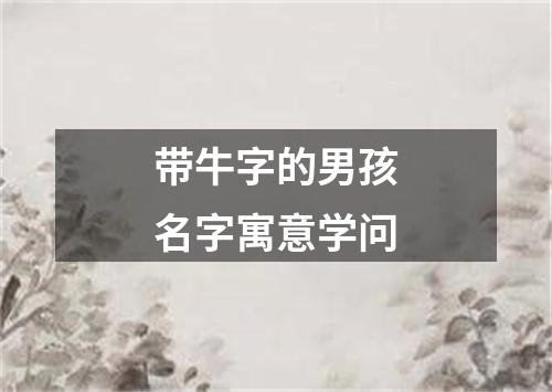 带牛字的男孩名字寓意学问