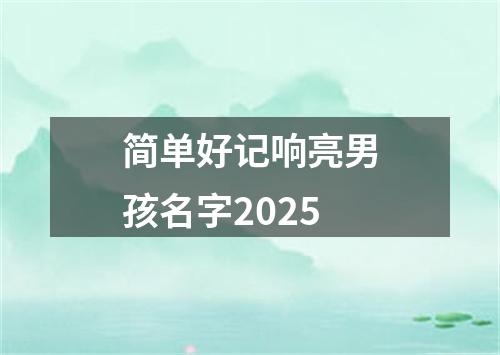 简单好记响亮男孩名字2025