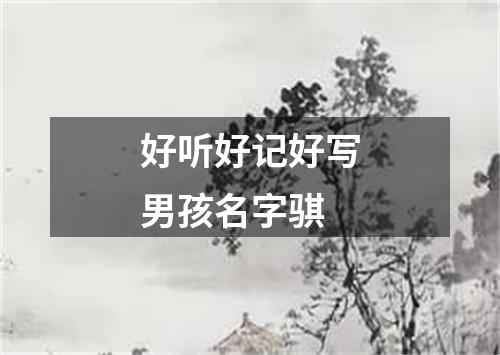 好听好记好写男孩名字骐