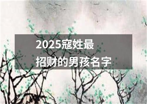 2025寇姓最招财的男孩名字