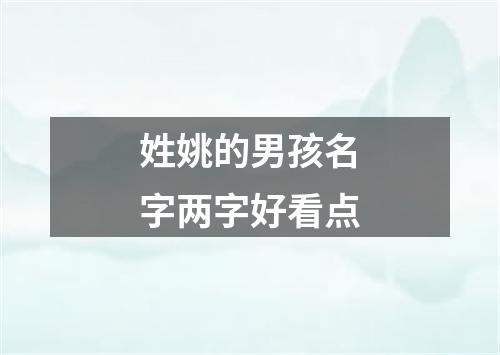 姓姚的男孩名字两字好看点