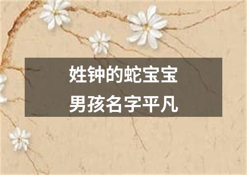 姓钟的蛇宝宝男孩名字平凡