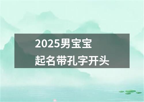 2025男宝宝起名带孔字开头