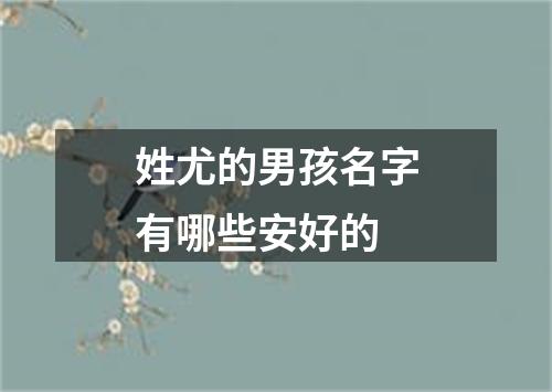 姓尤的男孩名字有哪些安好的