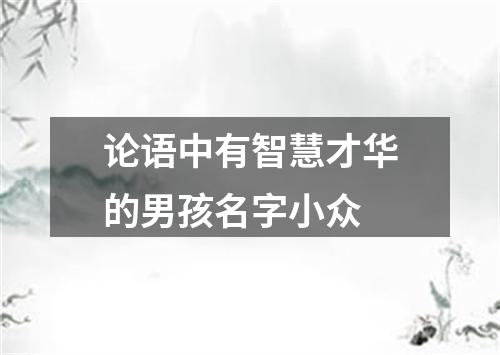 论语中有智慧才华的男孩名字小众