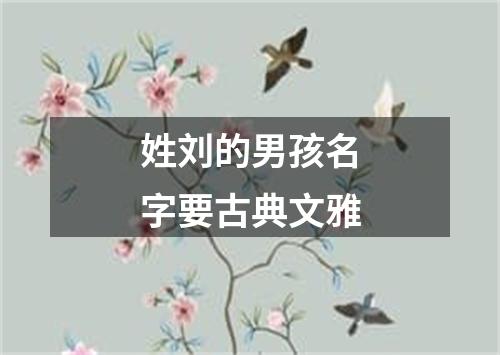 姓刘的男孩名字要古典文雅