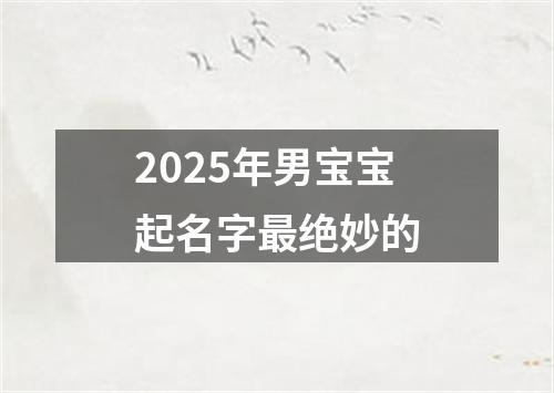 2025年男宝宝起名字最绝妙的