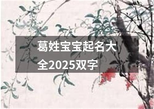葛姓宝宝起名大全2025双字