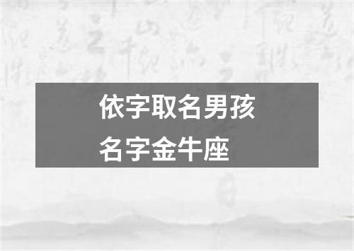 依字取名男孩名字金牛座