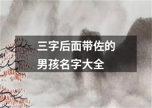 三字后面带佐的男孩名字大全