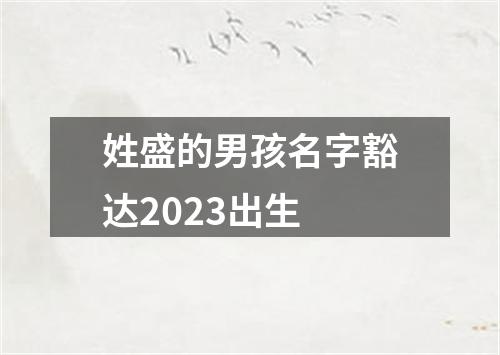 姓盛的男孩名字豁达2023出生