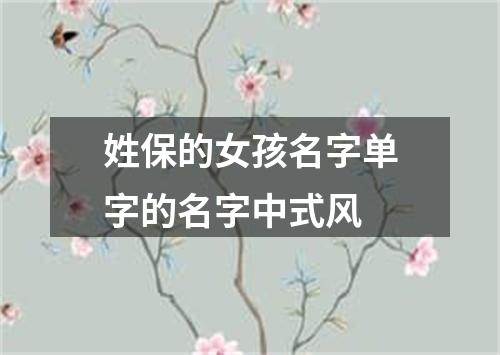 姓保的女孩名字单字的名字中式风