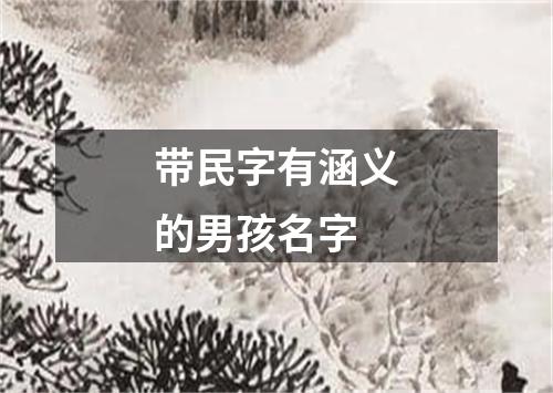 带民字有涵义的男孩名字