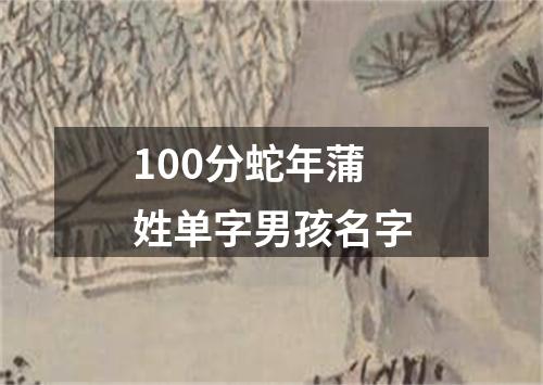 100分蛇年蒲姓单字男孩名字
