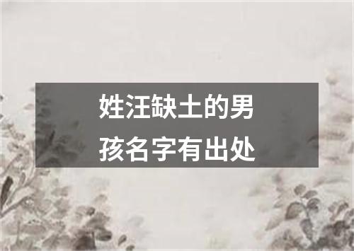 姓汪缺土的男孩名字有出处