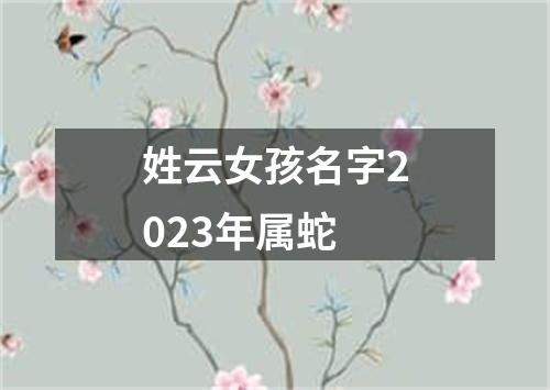 姓云女孩名字2023年属蛇