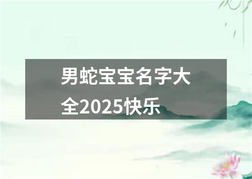 男蛇宝宝名字大全2025快乐