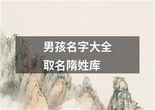 男孩名字大全取名隋姓库