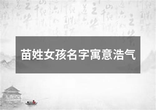 苗姓女孩名字寓意浩气