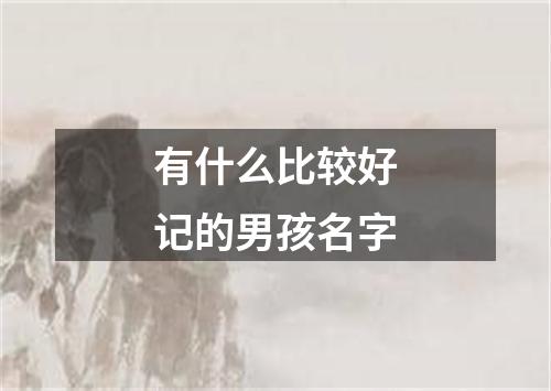 有什么比较好记的男孩名字