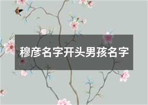 穆彦名字开头男孩名字