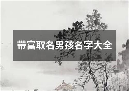 带富取名男孩名字大全