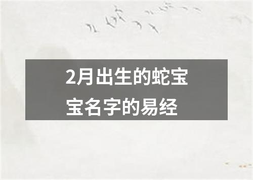 2月出生的蛇宝宝名字的易经