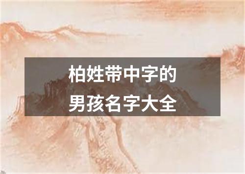 柏姓带中字的男孩名字大全