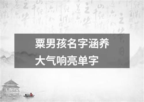 粟男孩名字涵养大气响亮单字