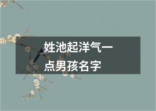 姓池起洋气一点男孩名字